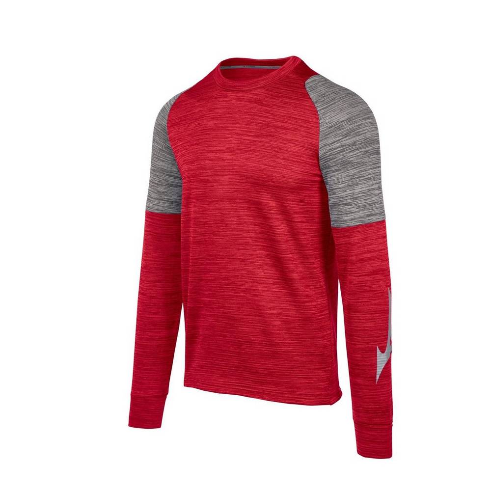 Panske Tričko Mizuno Velocity Long Sleeve Crew Červené Vypredaj AJBR49302